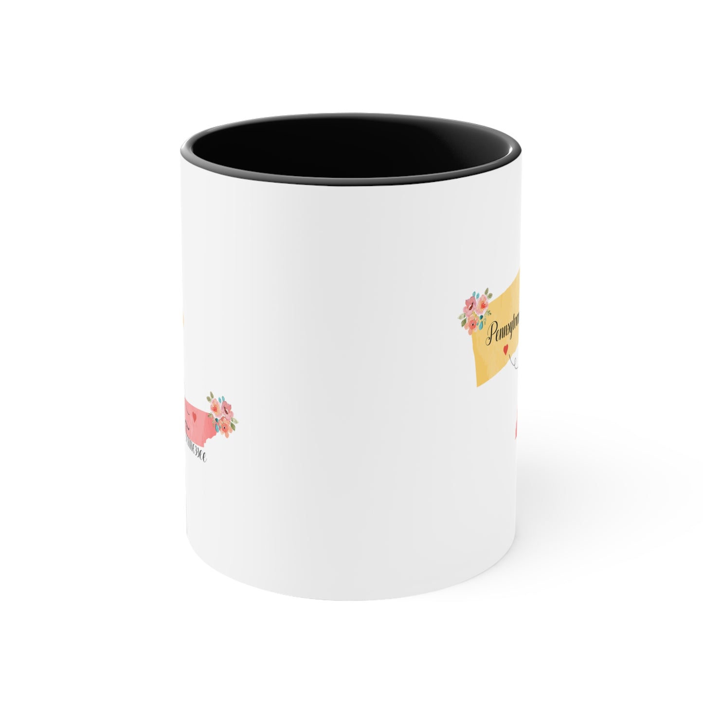 Pennsylvania Tennessee Gifts | Long Distance State Two Tone Coffee Mug | State to State | Away From Hometown Family | Moving Away Mug