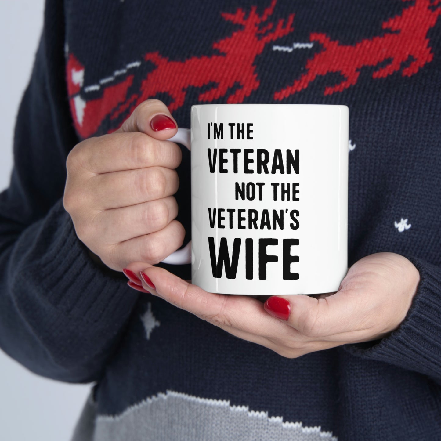 Veteran Coffee Mug - I'm the Veteran Not the Veteran's wife Cup - Retirement Gifts for Vietnam Army Navy Veterans