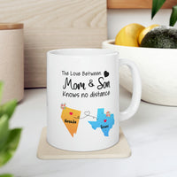 Load image into Gallery viewer, Nevada Texas Mother&#39;s Day Gifts - Love Mom &amp; Son - Long Distance Home State 11 OZ Coffee Mug for Mom
