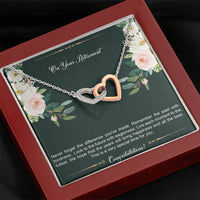 Load image into Gallery viewer, Retirement Gifts, Special Time, Happy Retirement Interlocking Heart Necklace For Women, Retirement Party Favor From Friends Coworkers
