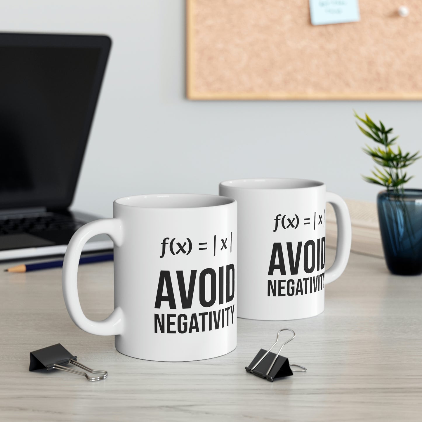 Math Nerd Formula Gifts - Funny Coffee Mug - Avoid Negativity - For Men Women