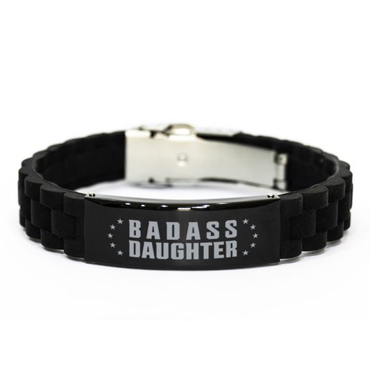 Daughter Black Bracelet, Badass Daughter, Funny Family Gifts For Daughter From Mom Dad
