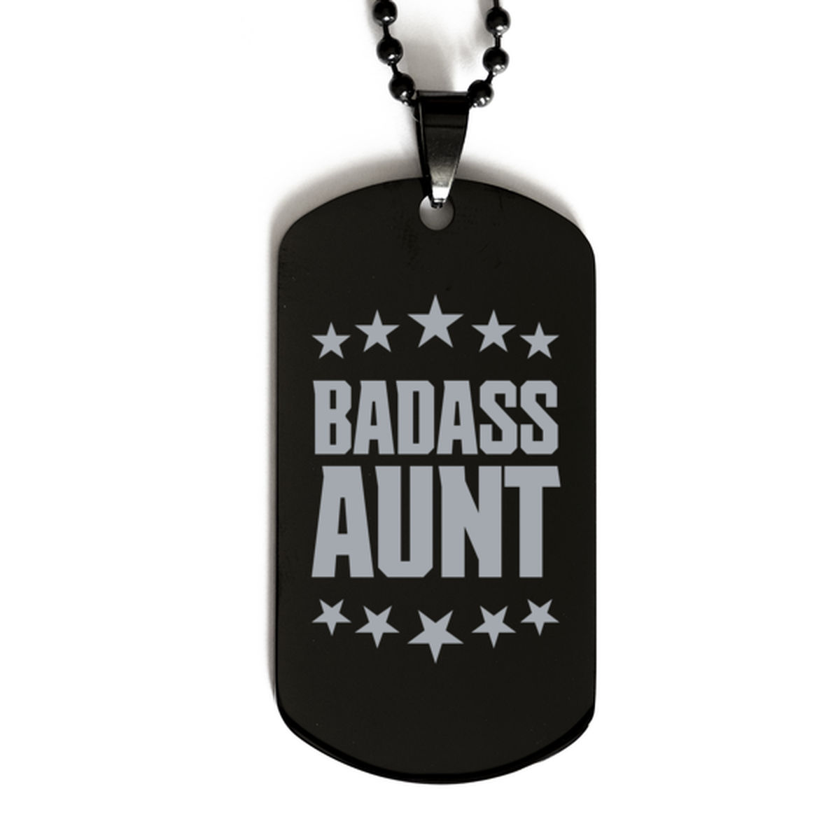 Aunt Black Dog Tag, Badass Aunt, Funny Family Gifts  Necklace For Aunt From Niece Nephew