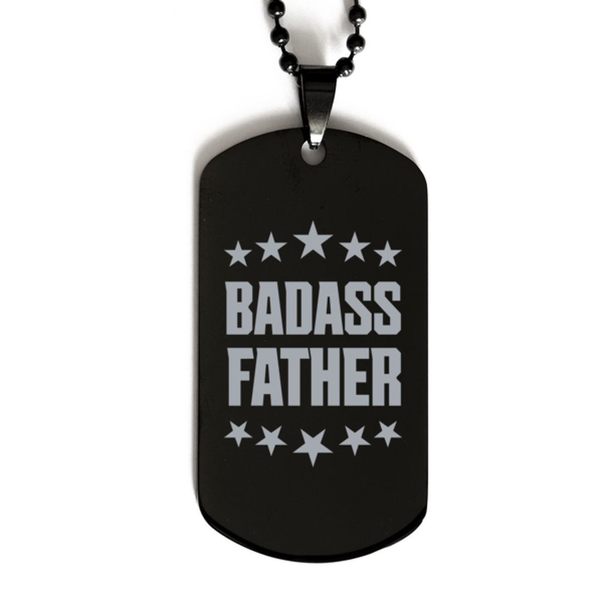 Father Black Dog Tag, Badass Father, Funny Family Gifts  Necklace For Father From Son Daughter