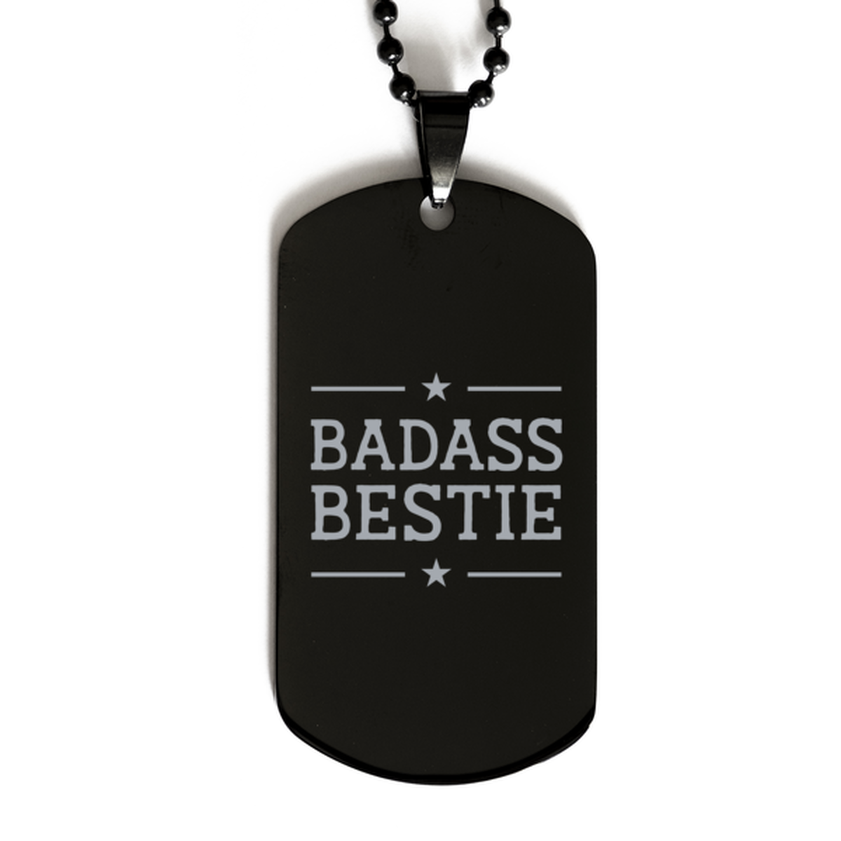 Bestie Black Dog Tag, Badass Bestie, Funny Family Gifts  Necklace For Bestie From Friends