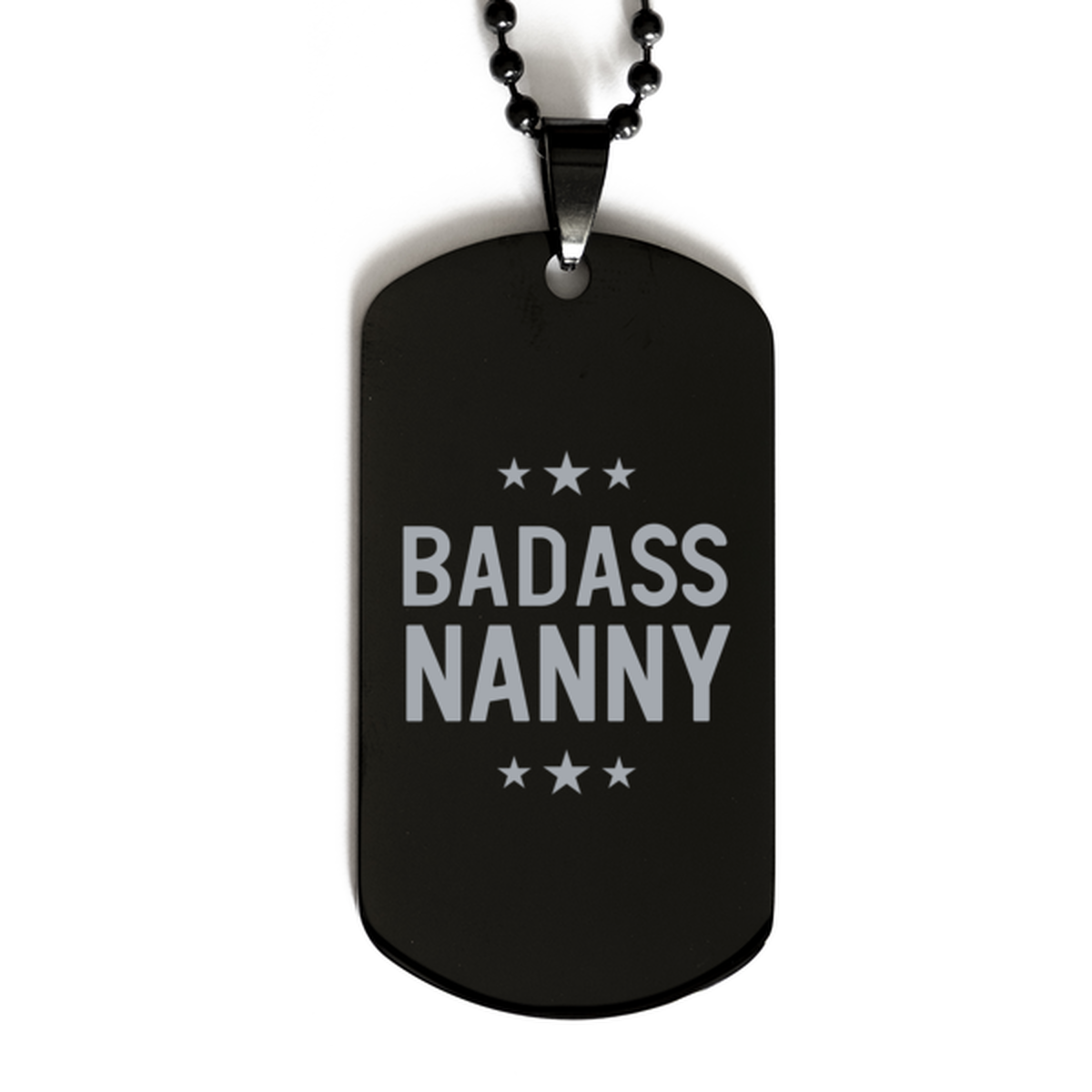 Nanny Black Dog Tag, Badass Nanny, Funny Family Gifts  Necklace For Nanny From Granddaughter Grandson