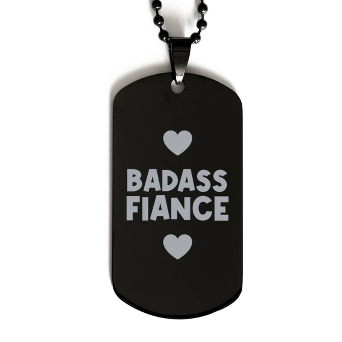 Fiance Black Dog Tag, Badass Fiance, Funny Family Gifts  Necklace For Fiance From Fiancee
