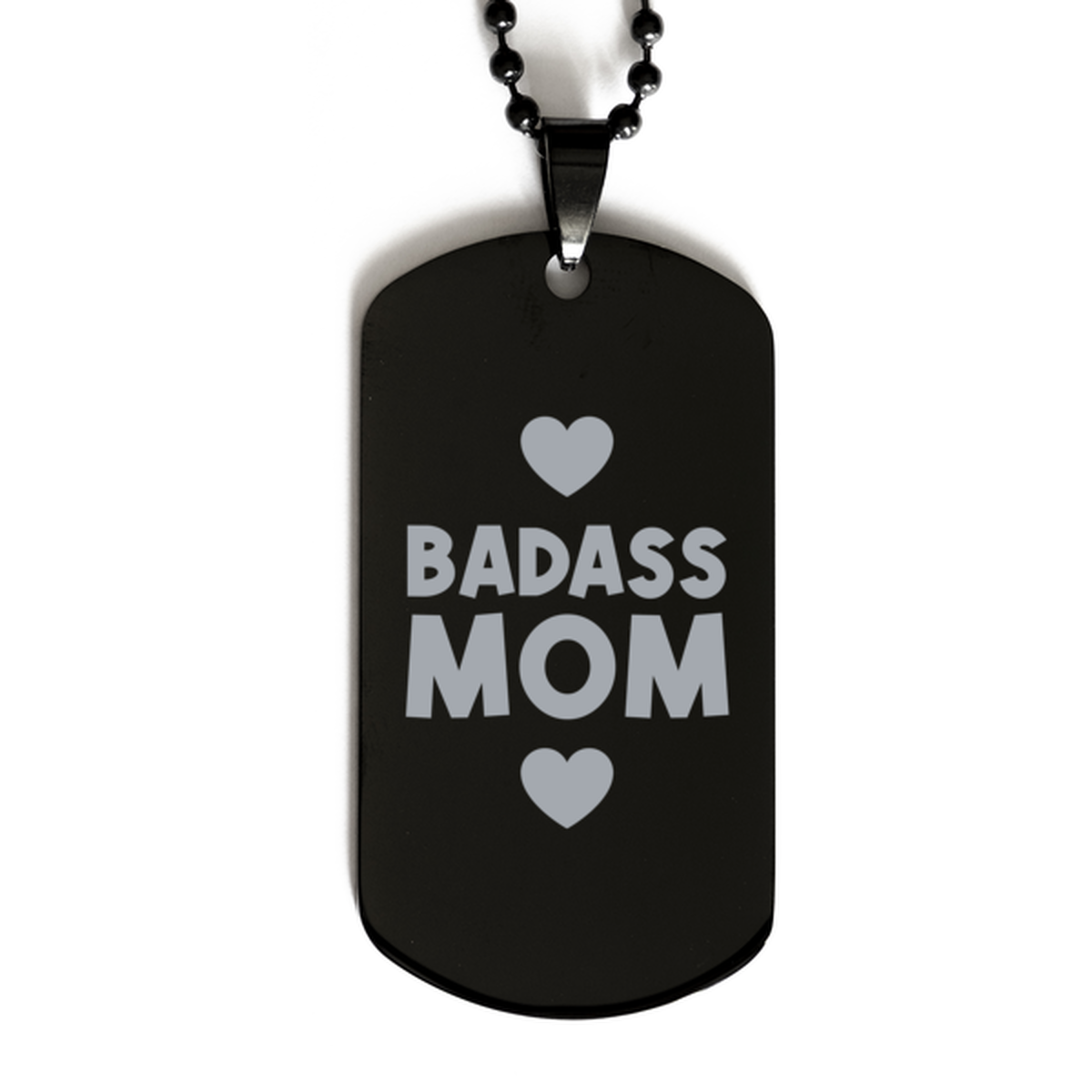 Mom Black Dog Tag, Badass Mom, Funny Family Gifts  Necklace For Mom From Son Daughter