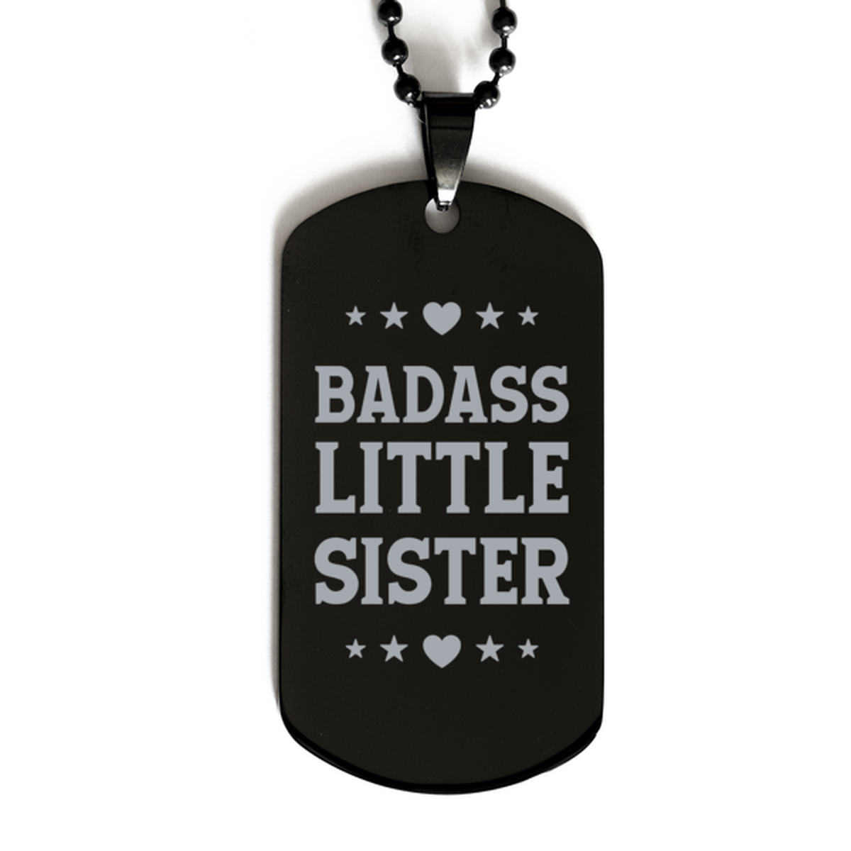 Little Sister Black Dog Tag, Badass Little Sister, Funny Family Gifts  Necklace For Little Sister From Brother Sister