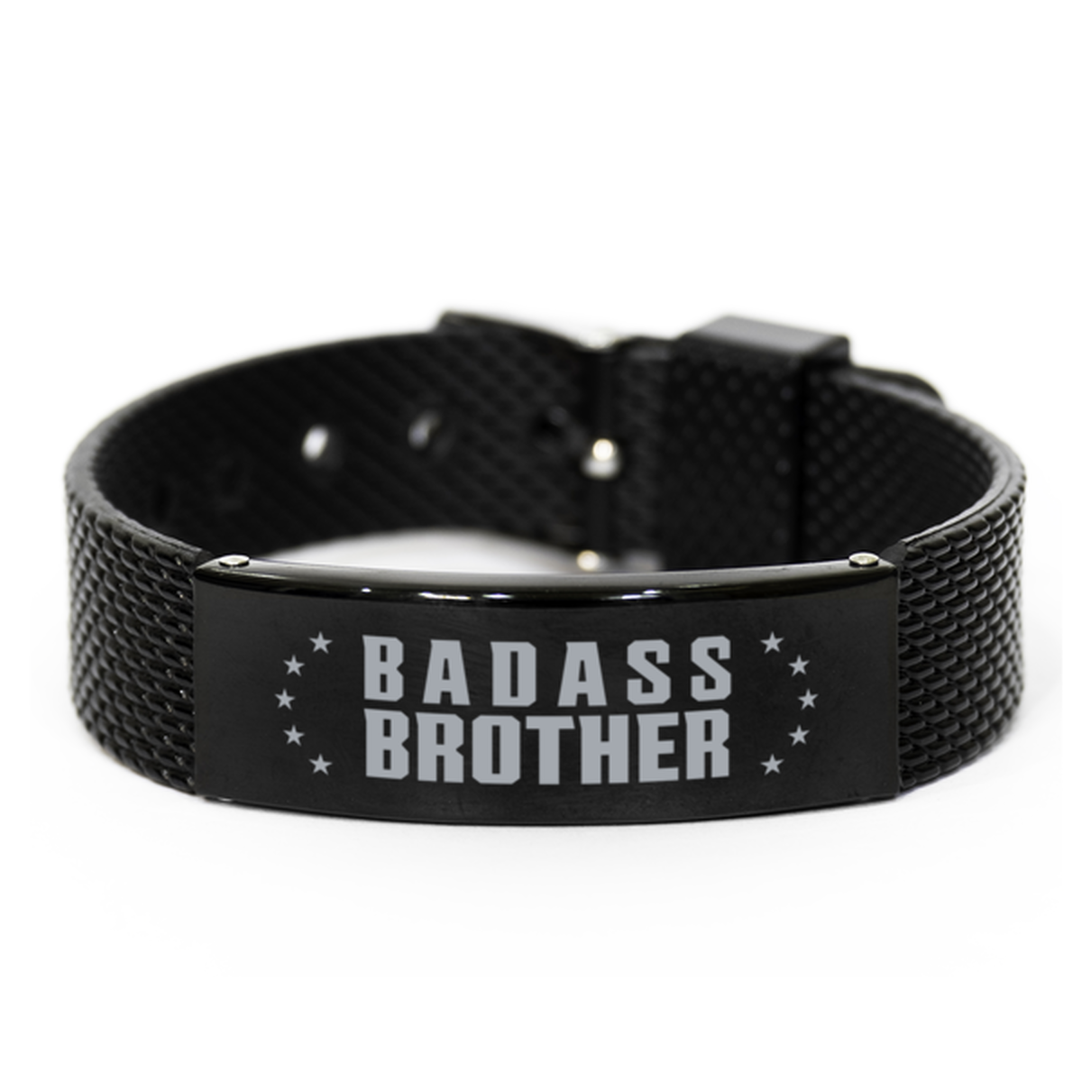 Brother Black Shark Mesh Bracelet, Badass Brother, Funny Family Gifts For Brother From Brother Sister