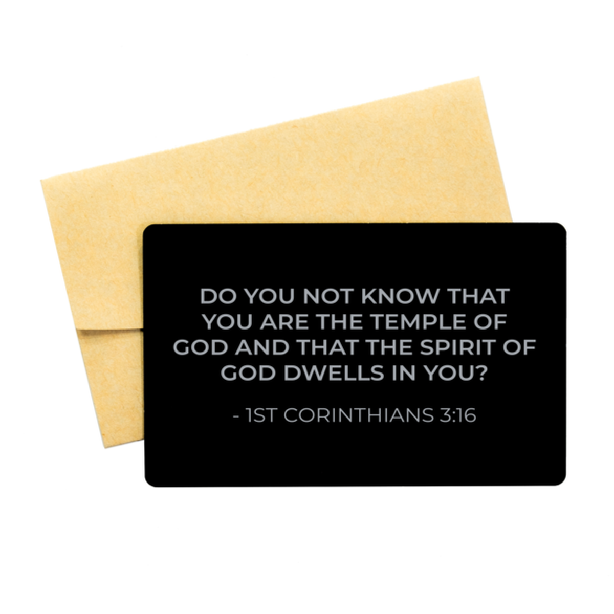 Bible Verse Card, 1St Corinthians 3:16 Do You Not Know That You Are The Temple, Christian Inspirational Wallet Insert Gifts For Men Women