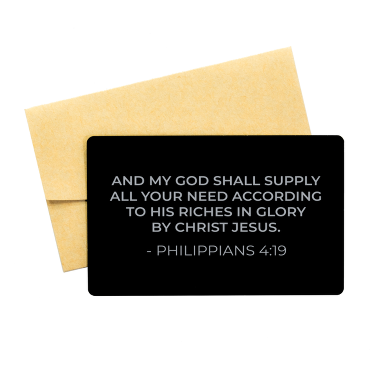Bible Verse Card, Philippians 4:19 And My God Shall Supply All Your Need, Christian Inspirational Wallet Insert Gifts For Men Women