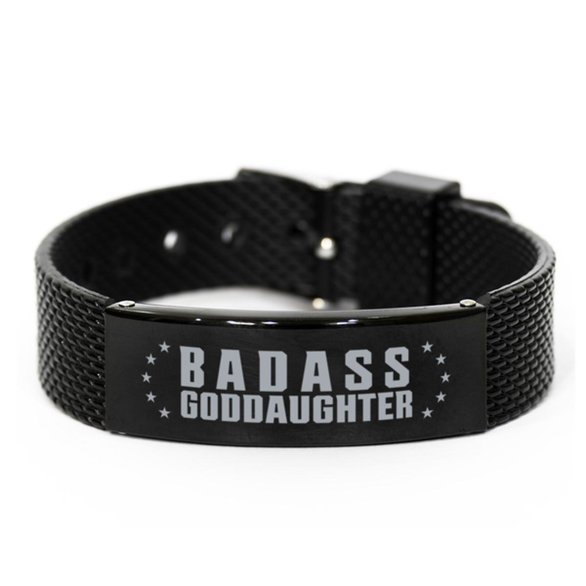 Goddaughter Black Shark Mesh Bracelet, Badass Goddaughter, Funny Family Gifts For Goddaughter From Godparent
