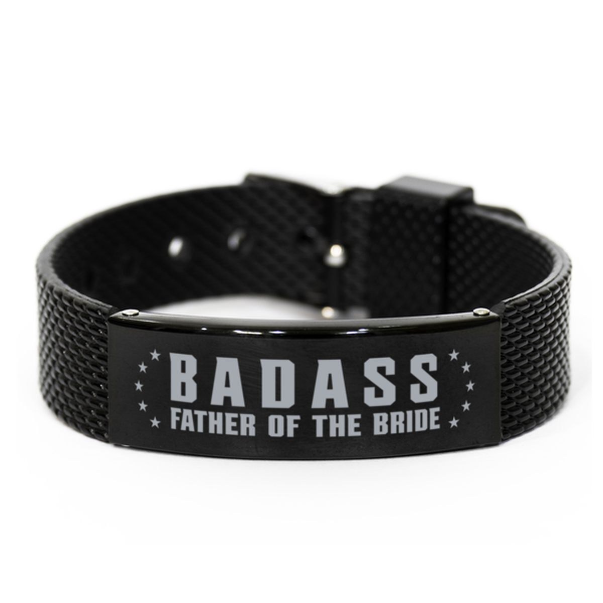 Father of the bride Black Shark Mesh Bracelet, Badass Father of the Bride, Funny Family Gifts For Father of the bride From Son Daughter