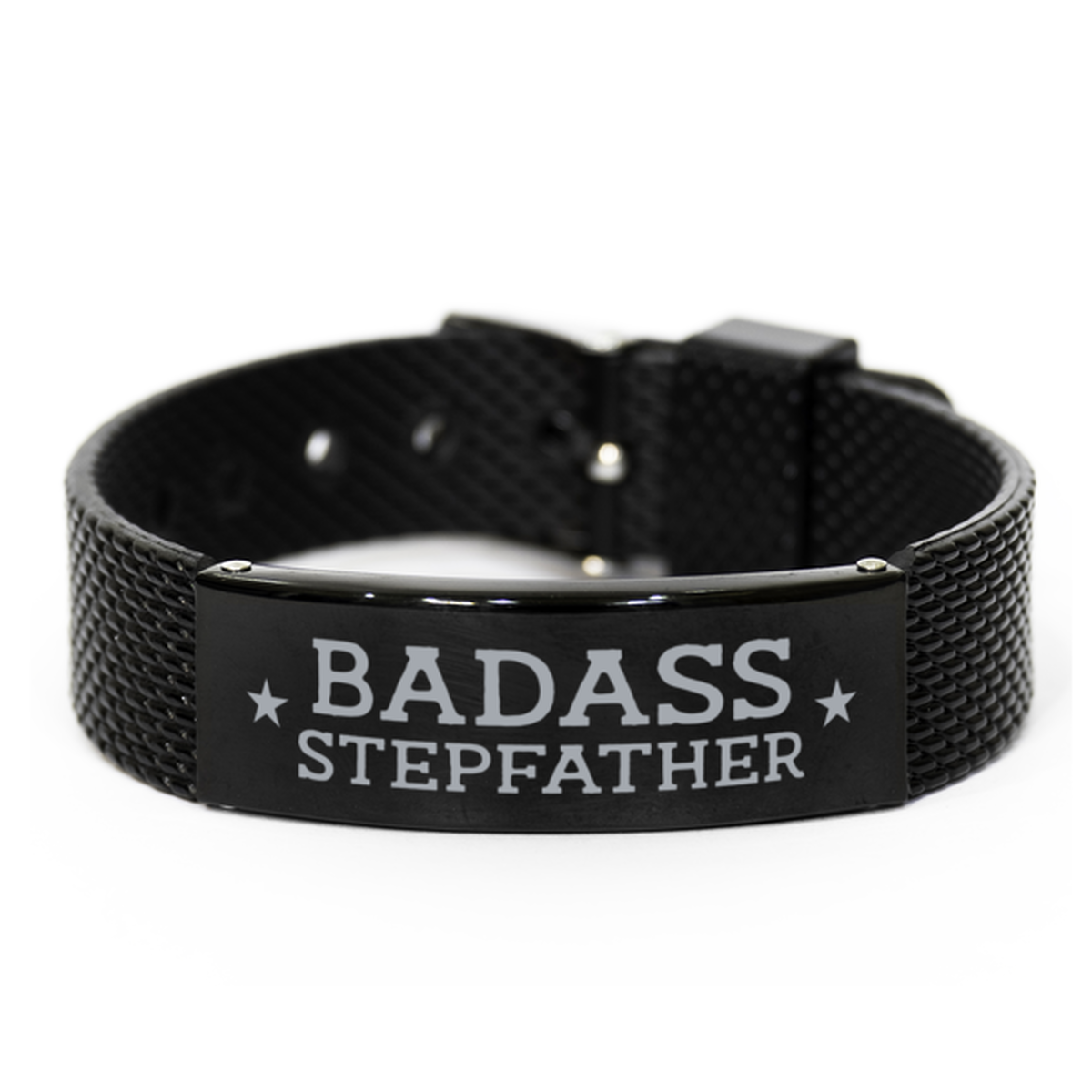 Stepfather Black Shark Mesh Bracelet, Badass Stepfather, Funny Family Gifts For Stepfather From Son Daughter