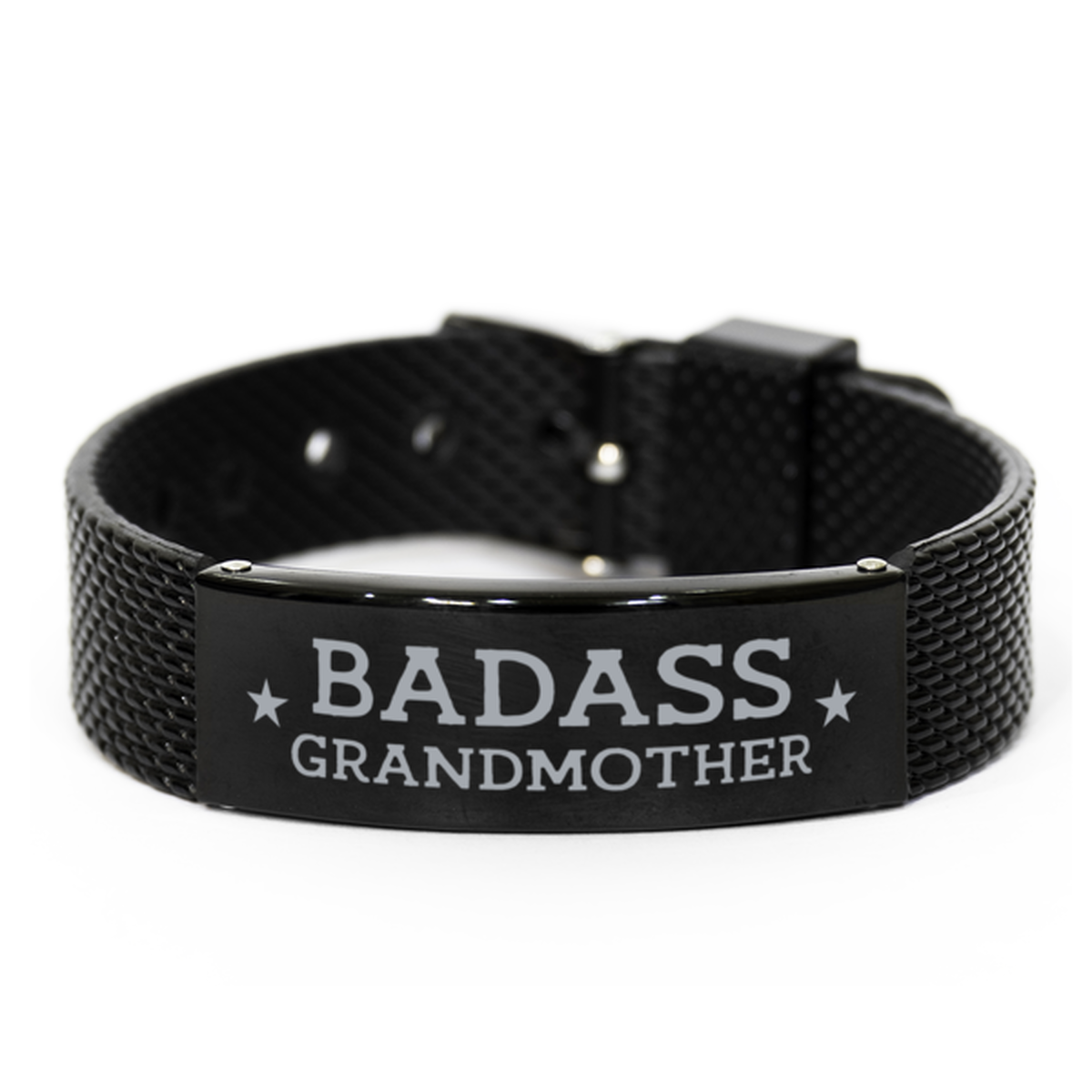 Grandmother Black Shark Mesh Bracelet, Badass Grandmother, Funny Family Gifts For Grandmother From Granddaughter Grandson
