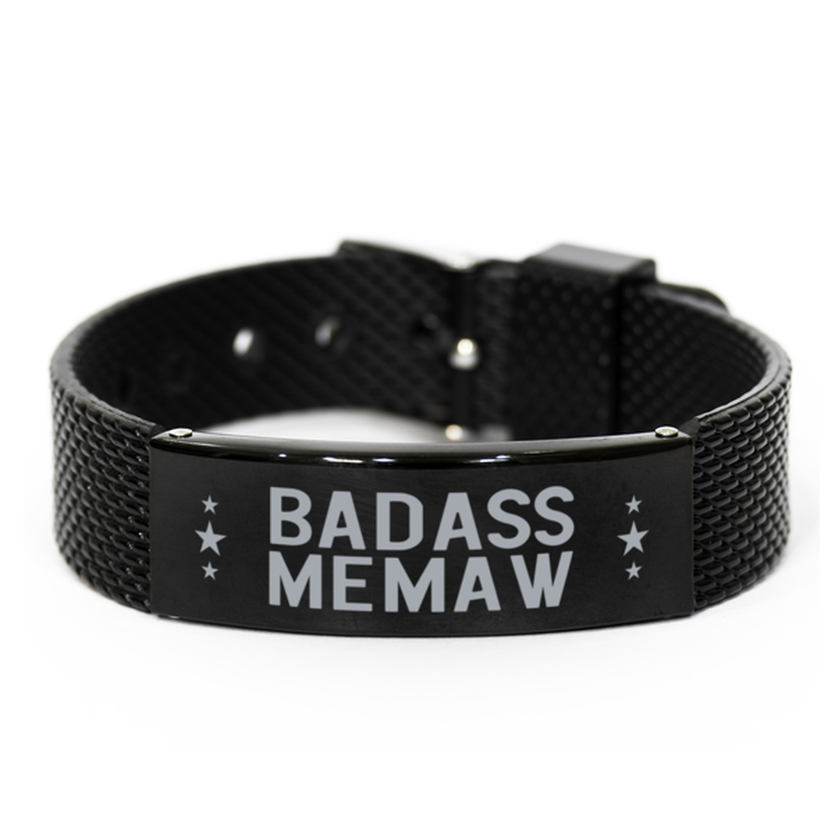 Memaw Black Shark Mesh Bracelet, Badass Memaw, Funny Family Gifts For Memaw From Granddaughter Grandson
