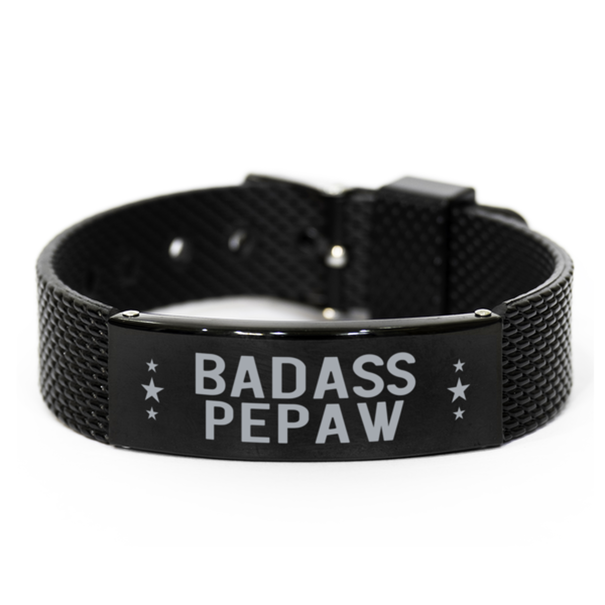 Pepaw Black Shark Mesh Bracelet, Badass Pepaw, Funny Family Gifts For Pepaw From Granddaughter Grandson