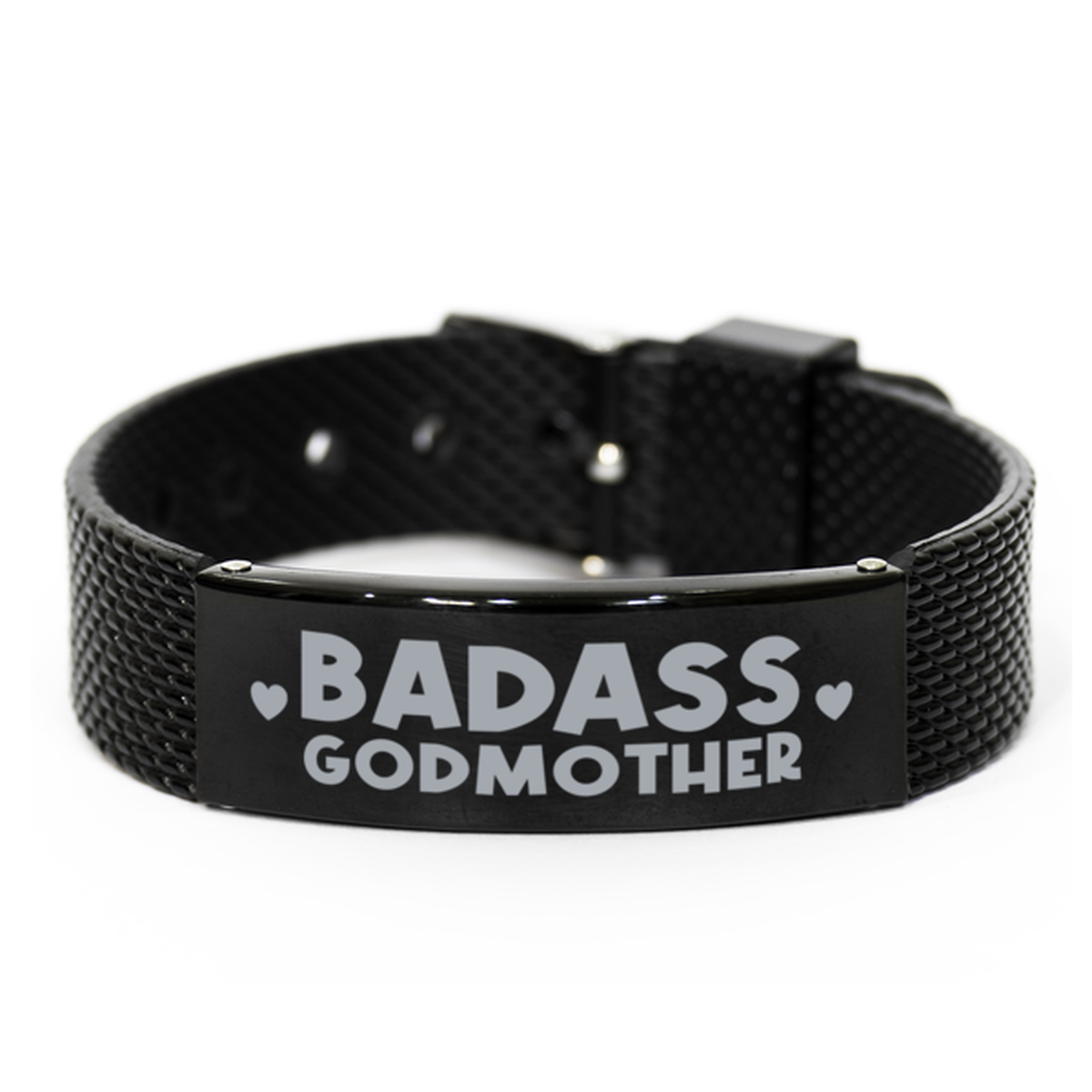 Godmother Black Shark Mesh Bracelet, Badass Godmother, Funny Family Gifts For Godmother From Godson Goddaughter