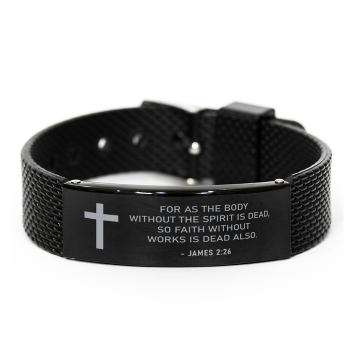 Christian Black Bracelet,, James 2:26 For As The Body Without The Spirit Is Dead, So, Motivational Bible Verse Gifts For Men Women