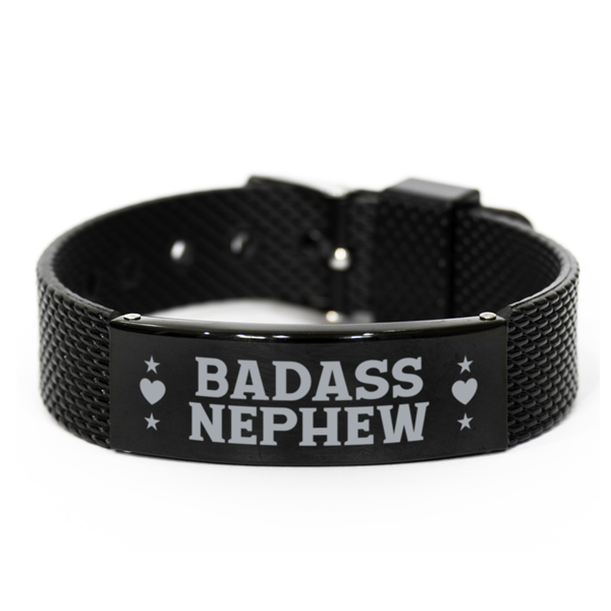 Nephew Black Shark Mesh Bracelet, Badass Nephew, Funny Family Gifts For Nephew From Aunt Uncle