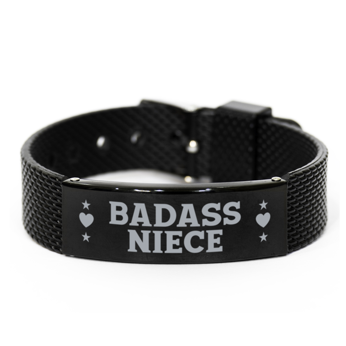 Niece Black Shark Mesh Bracelet, Badass Niece, Funny Family Gifts For Niece From Aunt Uncle