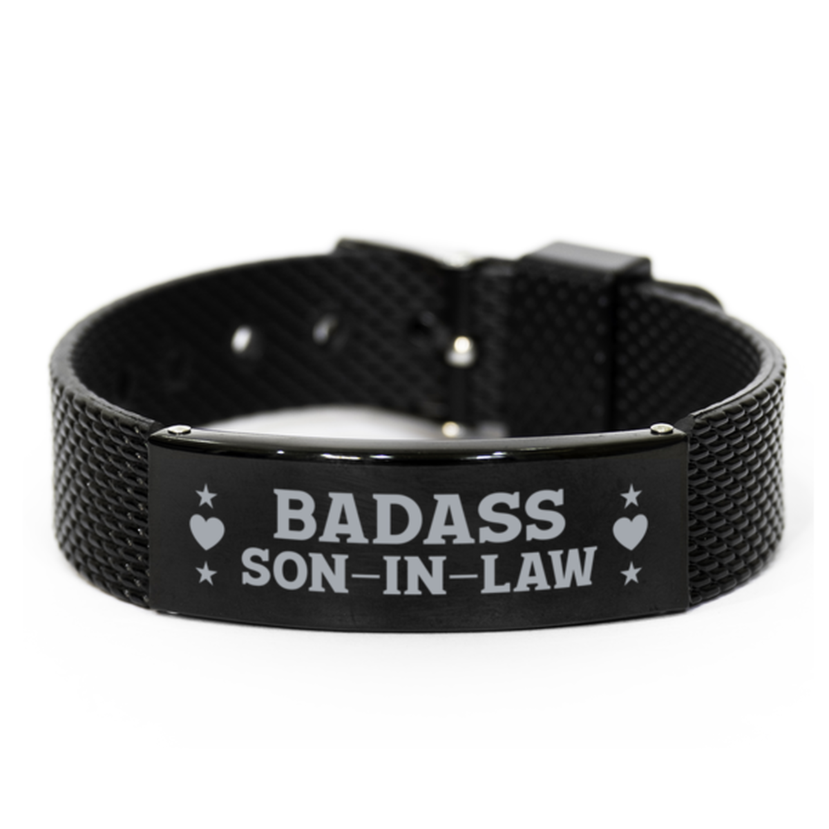 Son-in-law Black Shark Mesh Bracelet, Badass Son-in-law, Funny Family Gifts For Son-in-law From Dad Mom