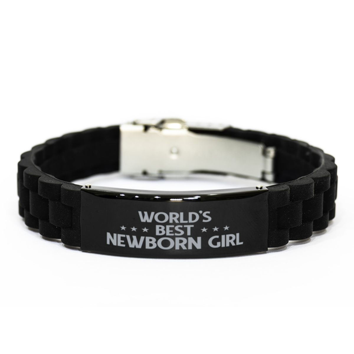 World's Best Newborn girl Gifts, Funny Black Engraved Bracelet For Newborn girl, Family Gifts For Women