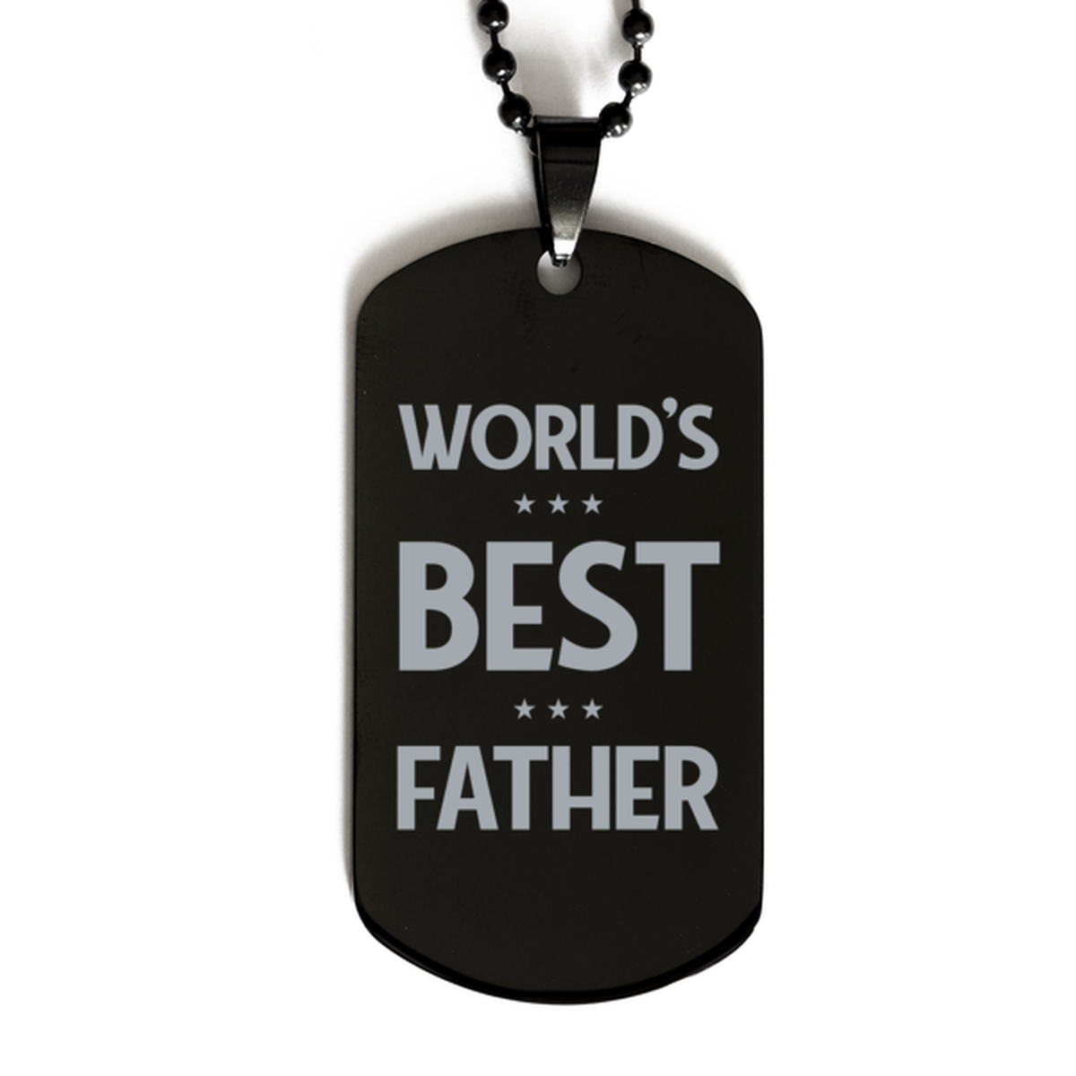 Worlds Best Father Gifts, Funny Black Engraved Dog Tag For Father, Birthday Presents For Men