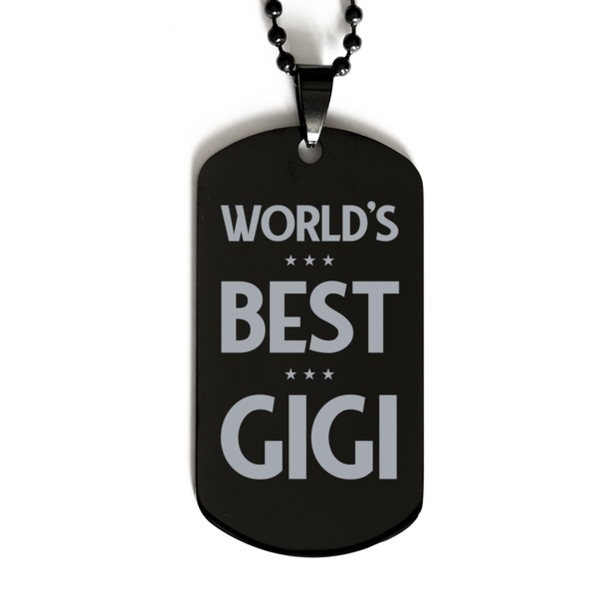 Worlds Best Gigi Gifts, Funny Black Engraved Dog Tag For Gigi, Birthday Presents For Women