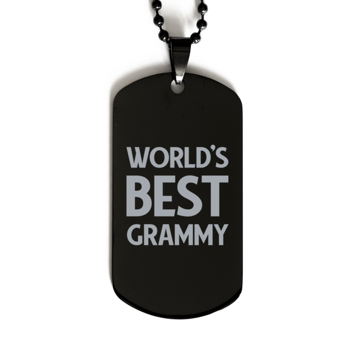 Worlds Best Grammy Gifts, Funny Black Engraved Dog Tag For Grammy, Birthday Presents For Women