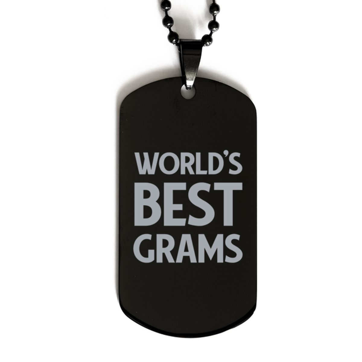 Worlds Best Grams Gifts, Funny Black Engraved Dog Tag For Grams, Birthday Presents For Women