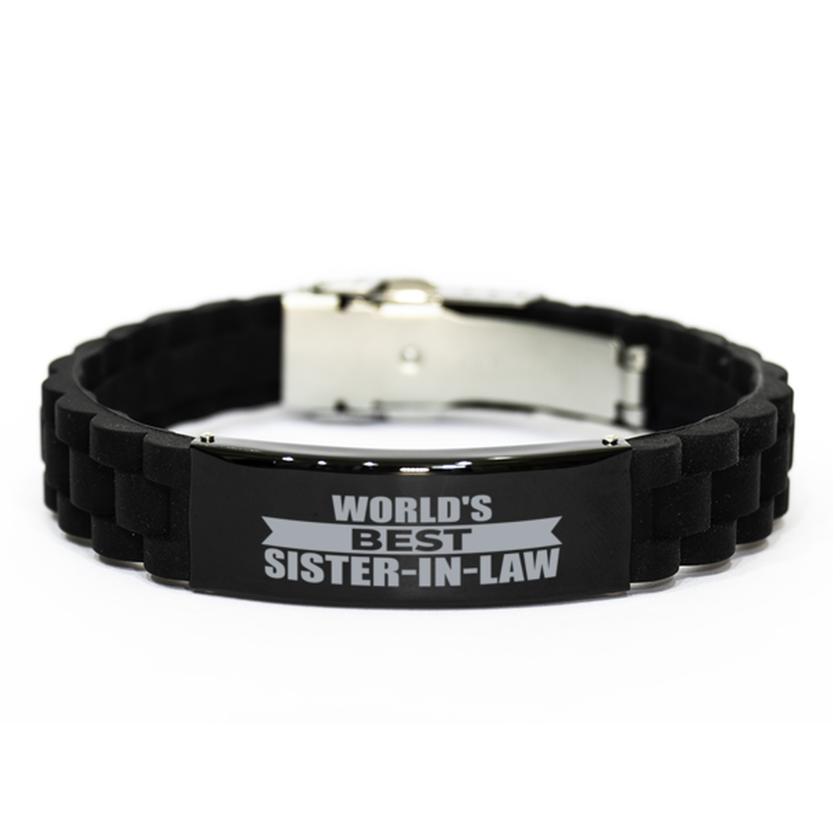 World's Best Sister-in-law Gifts, Funny Black Engraved Bracelet For Sister-in-law, Family Gifts For Women