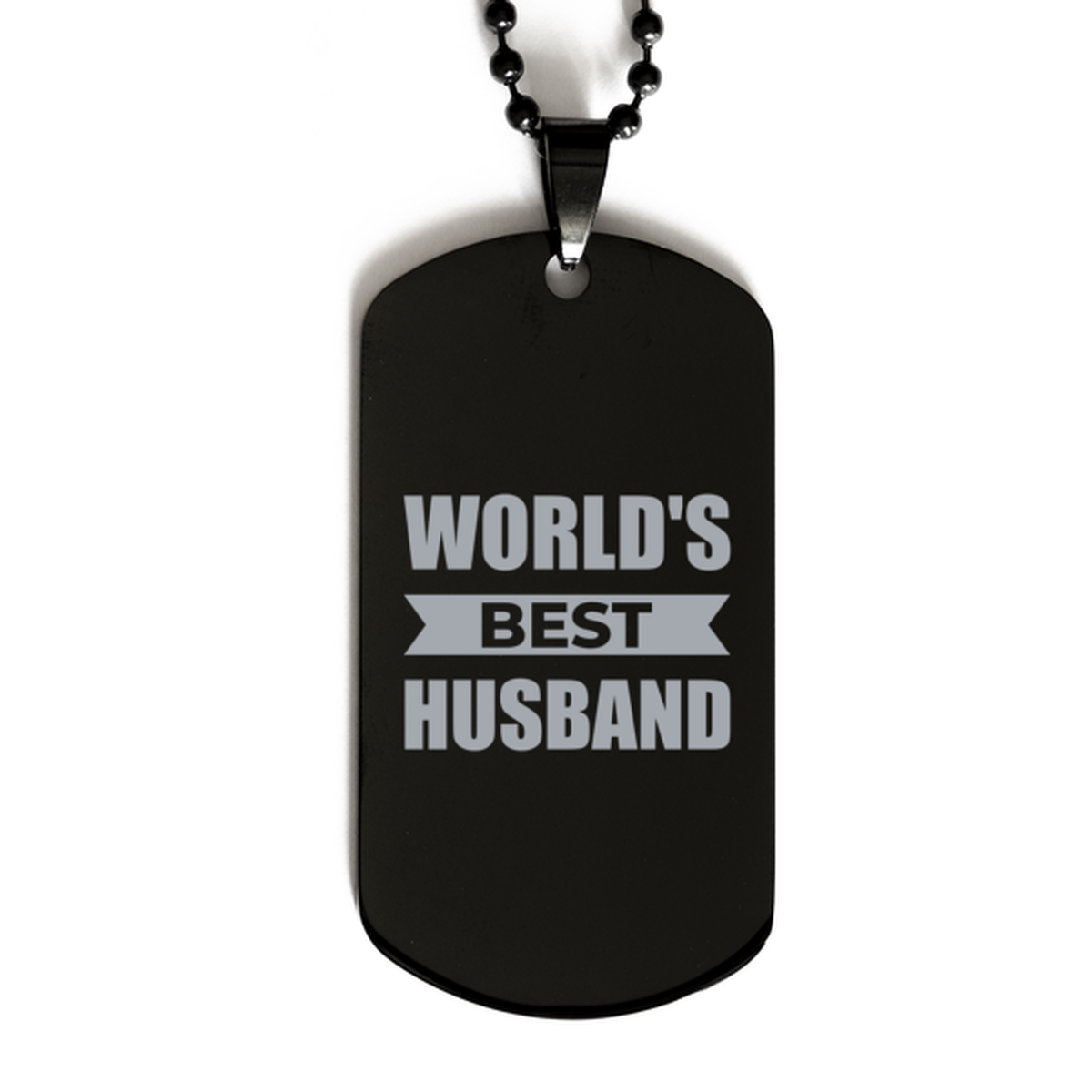 Worlds Best Husband Gifts, Funny Black Engraved Dog Tag For Husband, Birthday Presents For Men
