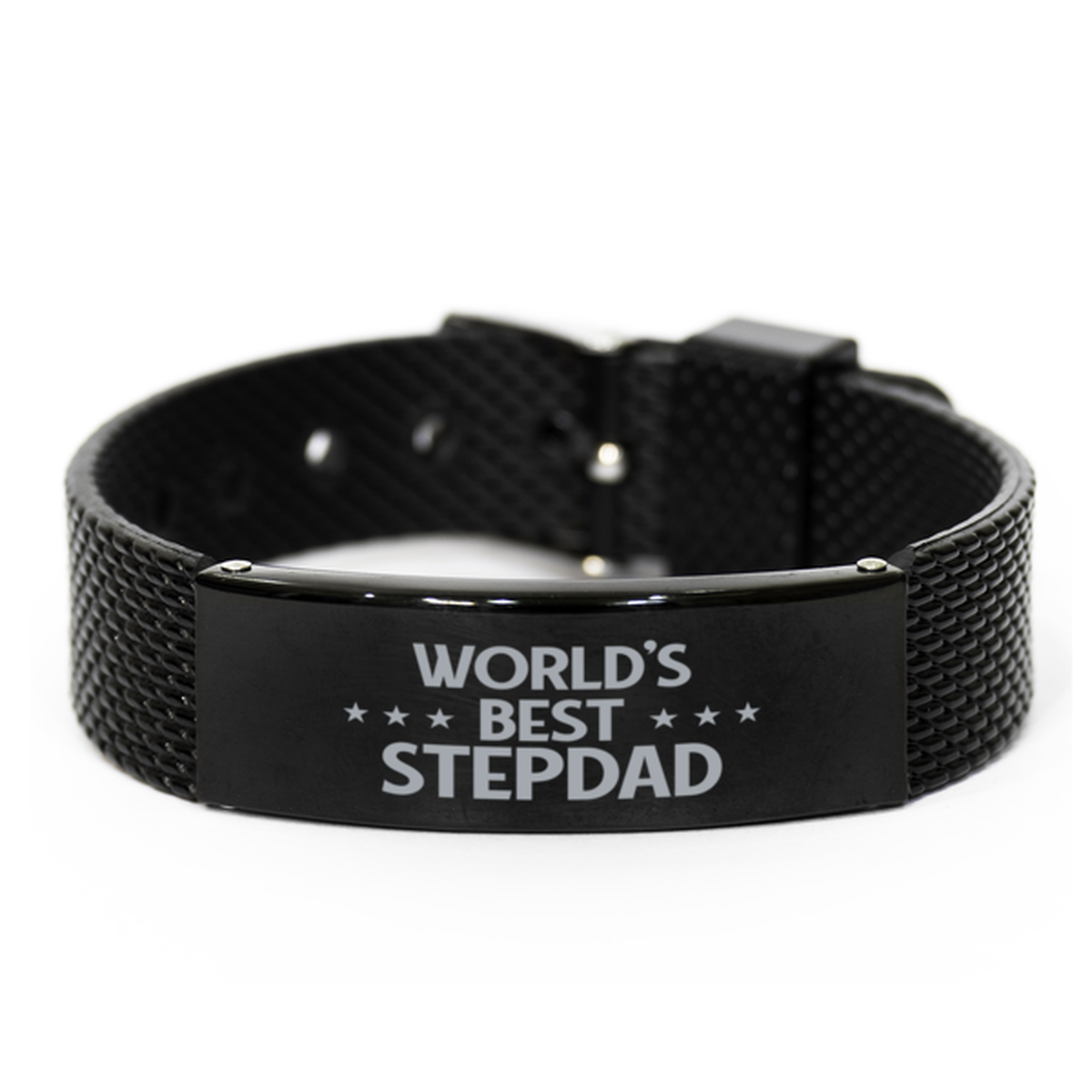 World's Best Stepdad Gifts, Gag Engraved Bracelet For Stepdad, Best Family Gifts For Men
