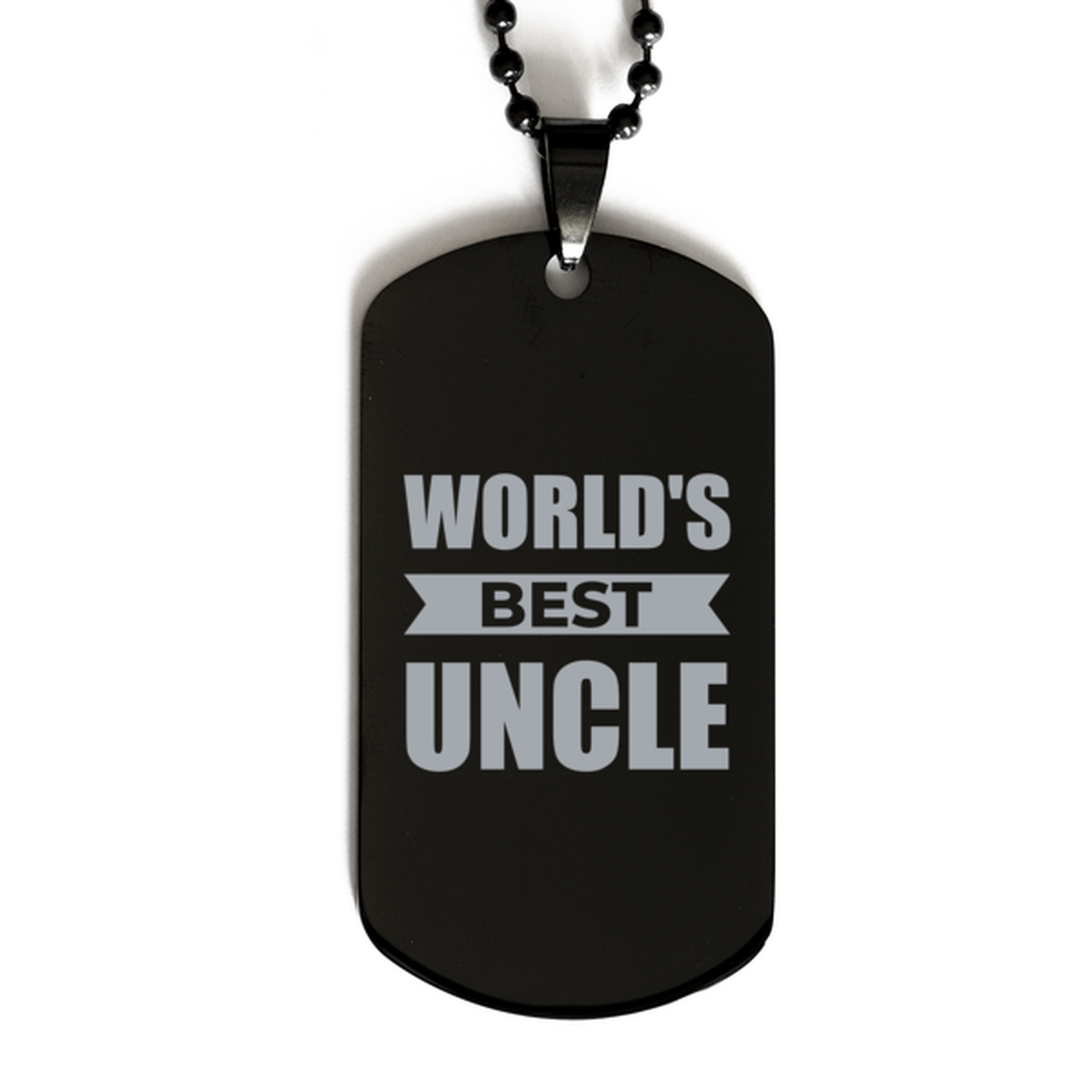 Worlds Best Uncle Gifts, Funny Black Engraved Dog Tag For Uncle, Birthday Presents For Men