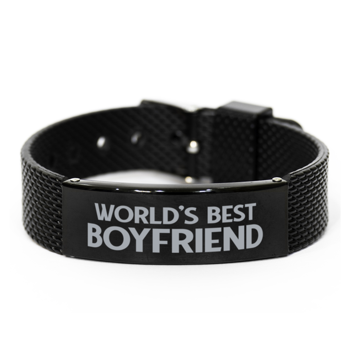 World's Best Boyfriend Gifts, Gag Engraved Bracelet For Boyfriend, Best Family Gifts For Men