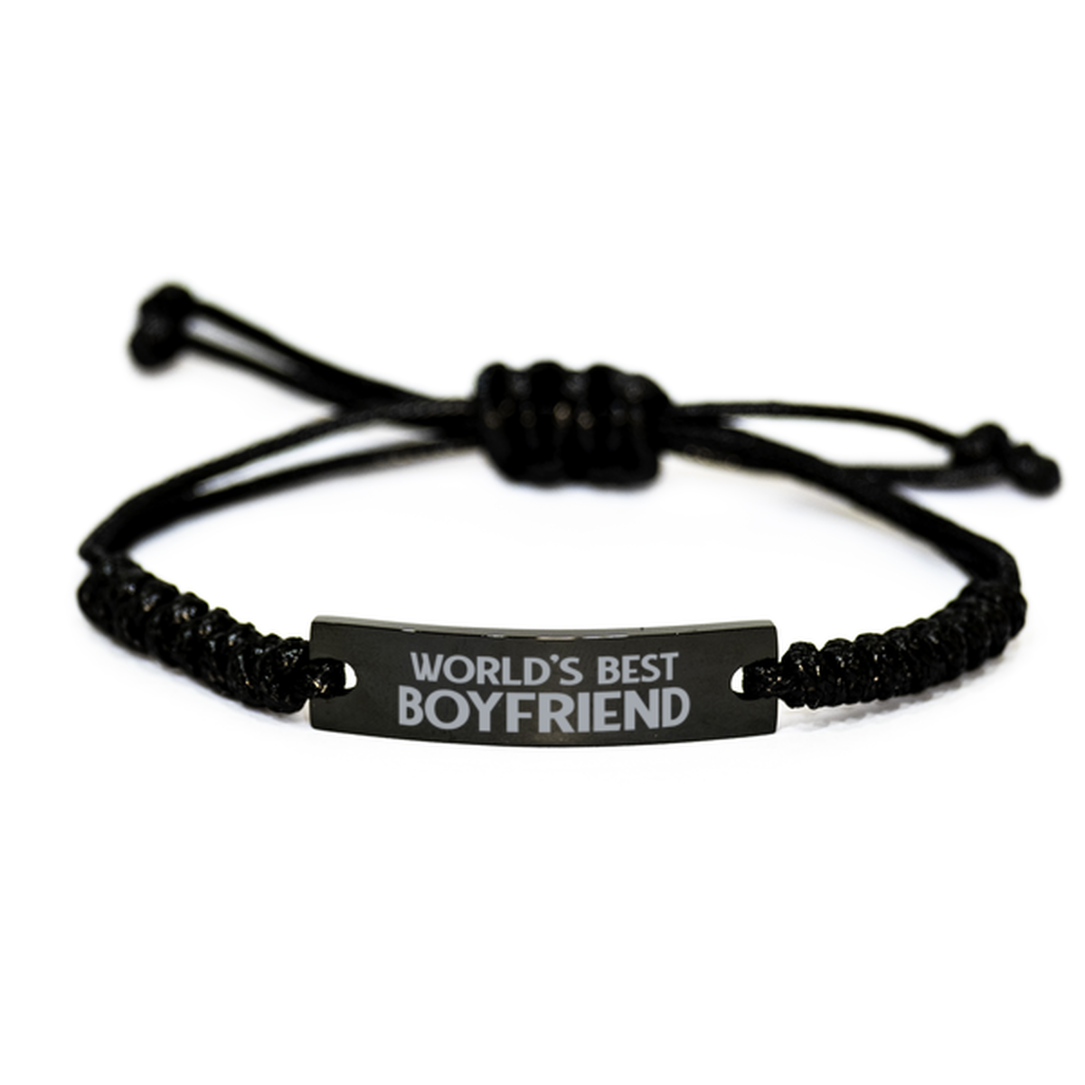 World's Best Boyfriend Gifts, Funny Engraved Rope Bracelet For Boyfriend, Birthday Family Gifts For Men