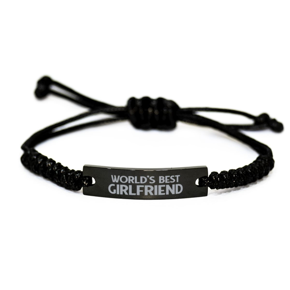 World's Best Girlfriend Gifts, Funny Engraved Rope Bracelet For Girlfriend, Birthday Family Gifts For Women