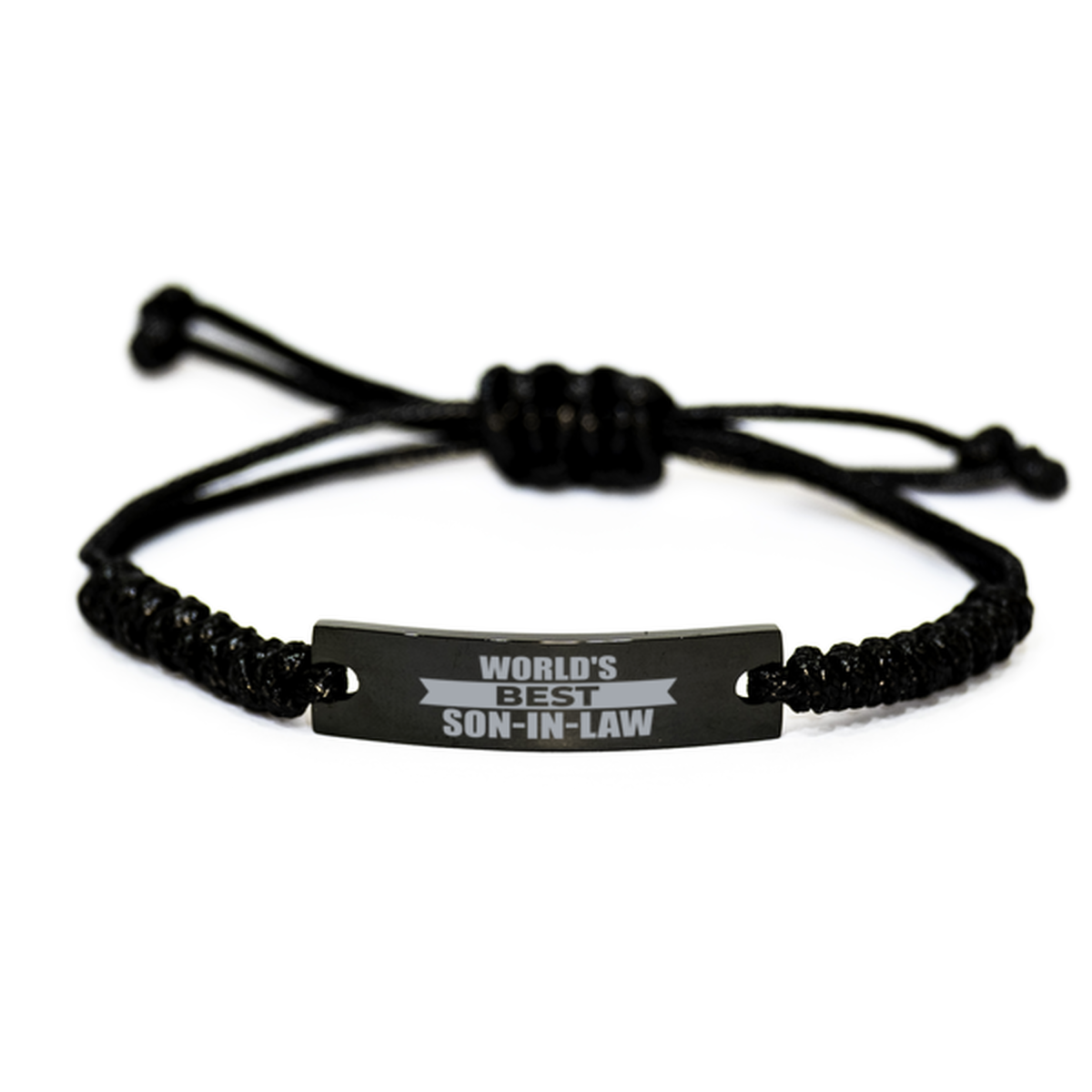 World's Best Son-in-law Gifts, Funny Engraved Rope Bracelet For Son-in-law, Birthday Family Gifts For Men