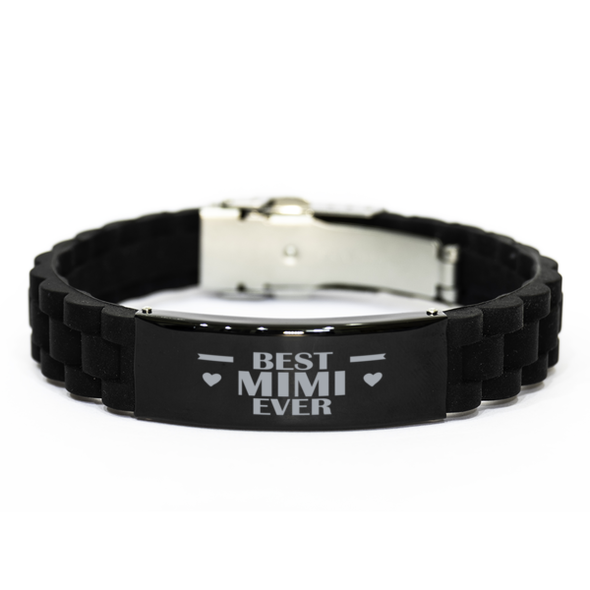 Best Mimi Ever Mimi Gifts, Funny Black Engraved Bracelet For Mimi, Family Gifts For Women