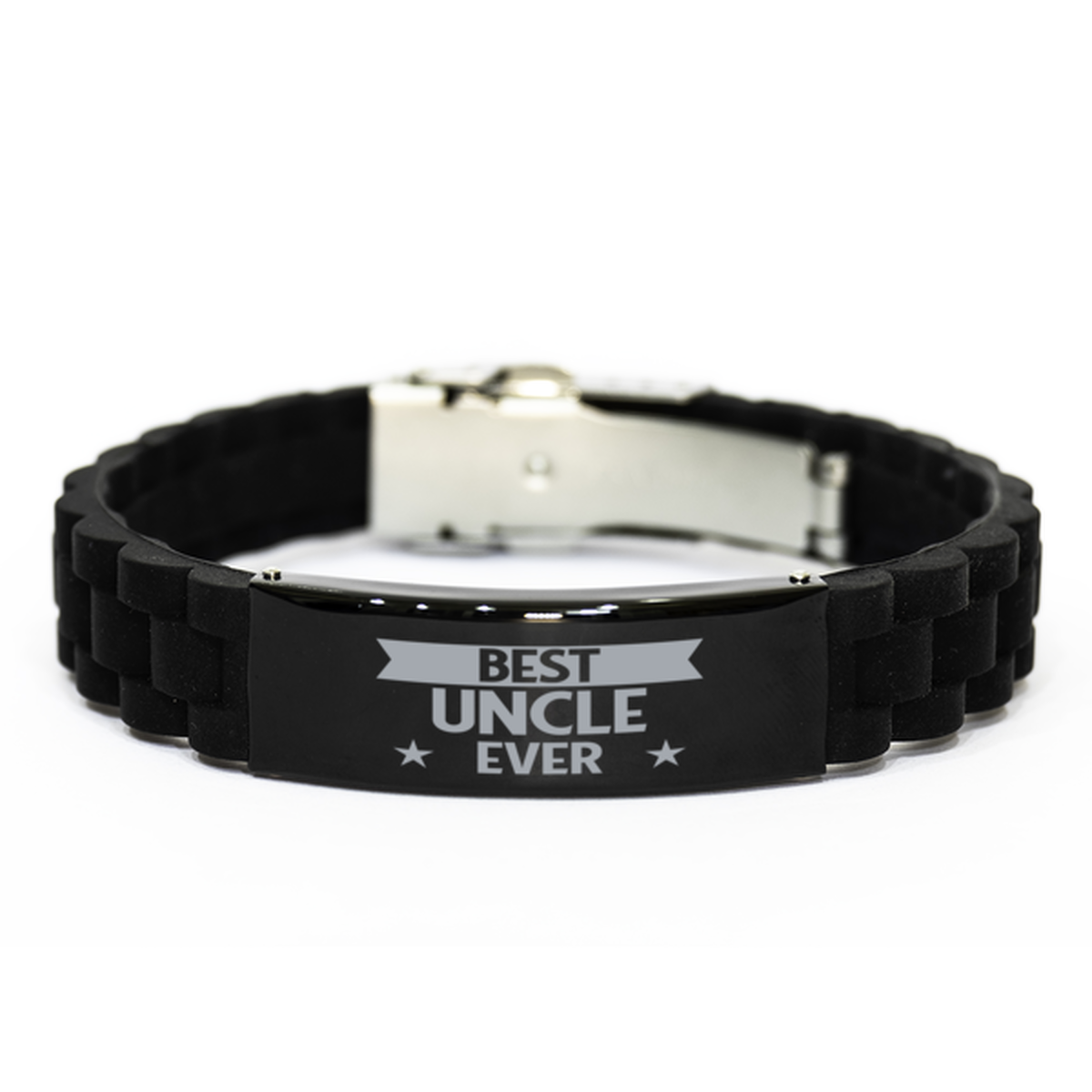 Best Uncle Ever Uncle Gifts, Funny Black Engraved Bracelet For Uncle, Family Gifts For Men
