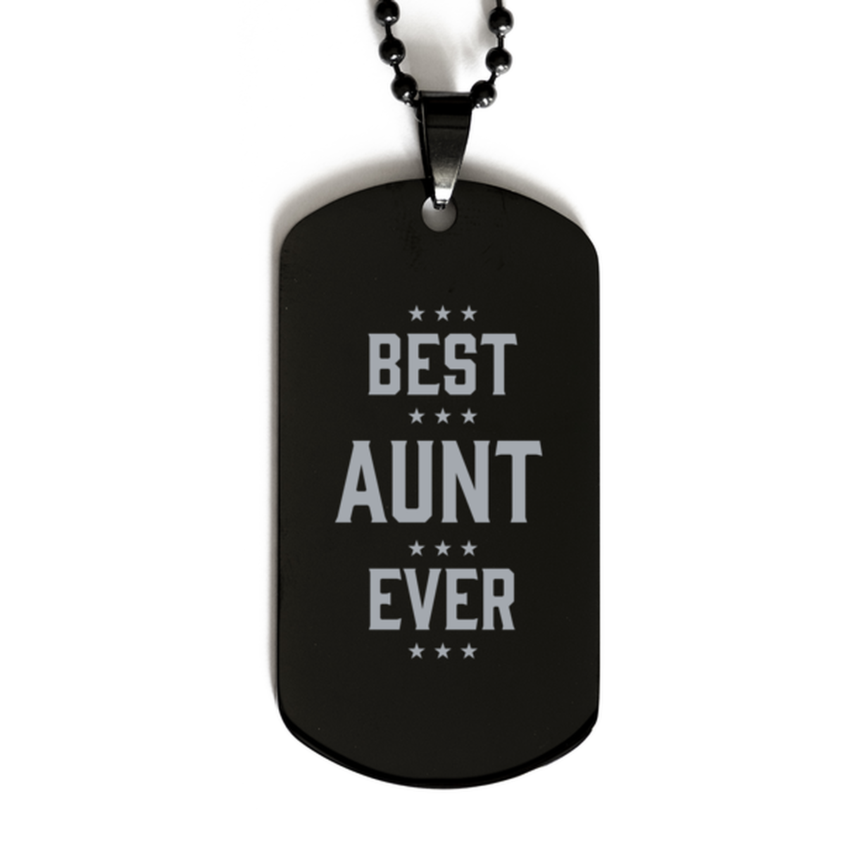 Best Aunt Ever Aunt Gifts, Funny Black Dog Tag For Aunt, Birthday Family Presents Engraved Necklace For Women