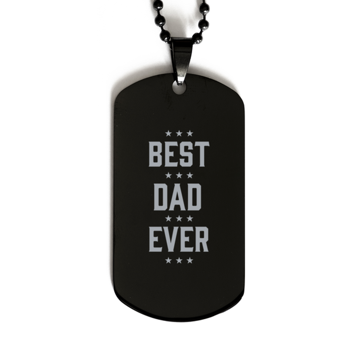 Best Dad Ever Dad Gifts, Funny Black Dog Tag For Dad, Birthday Family Presents Engraved Necklace For Women