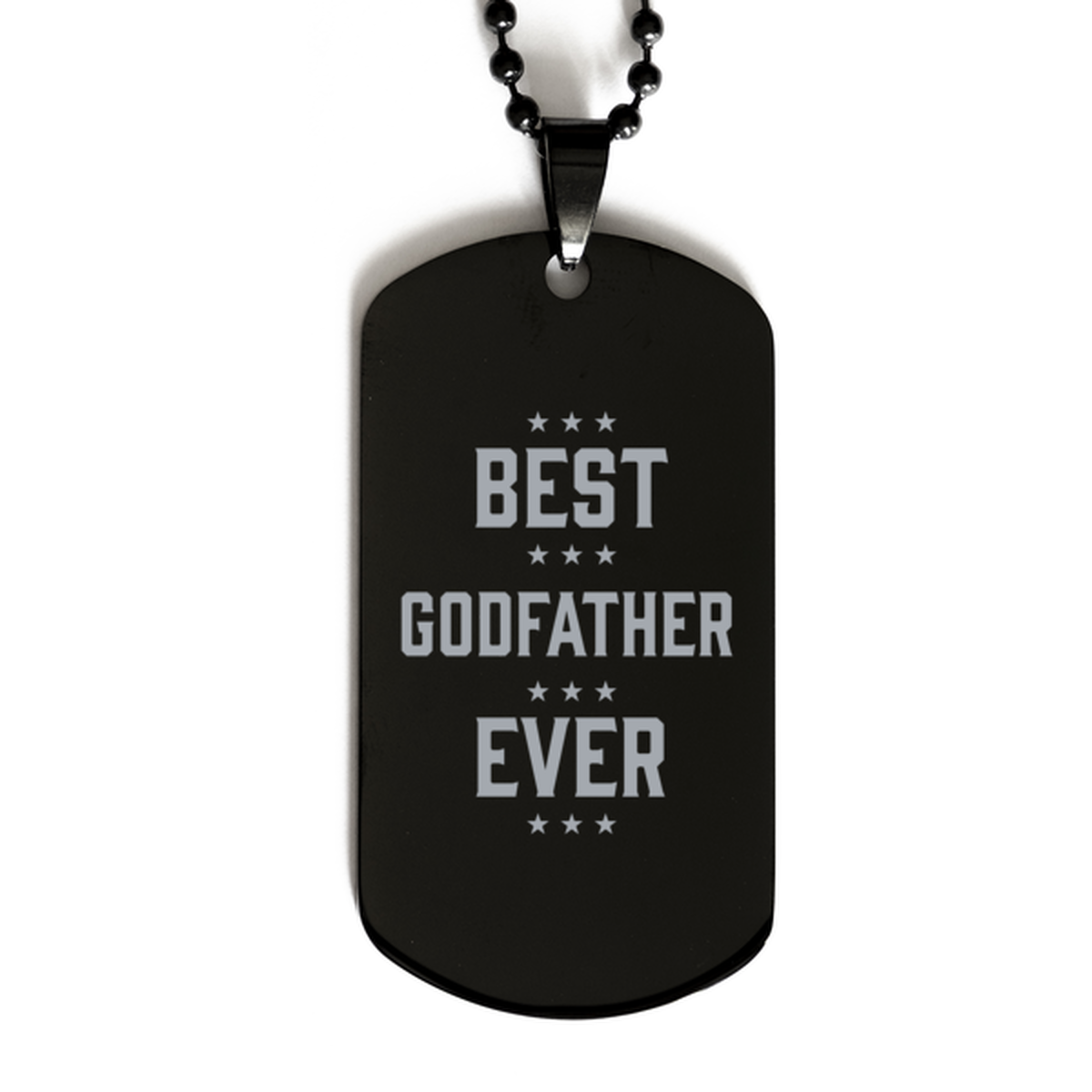 Best Godfather Ever Godfather Gifts, Funny Black Dog Tag For Godfather, Birthday Family Presents Engraved Necklace For Men