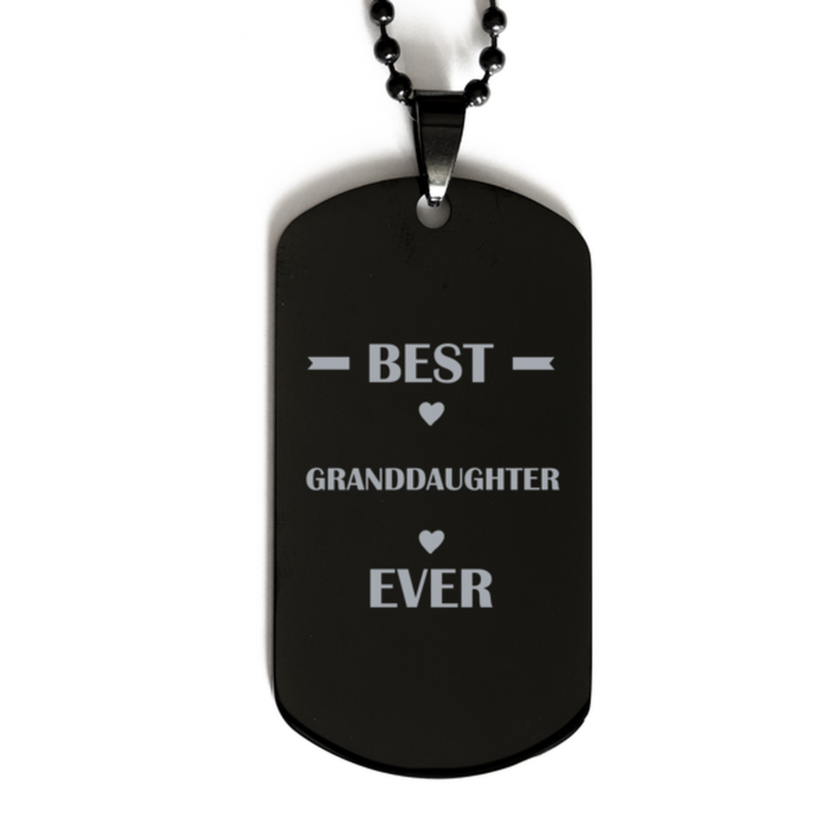 Best Granddaughter Ever Granddaughter Gifts, Funny Black Dog Tag For Granddaughter, Birthday Family Presents Engraved Necklace For Women