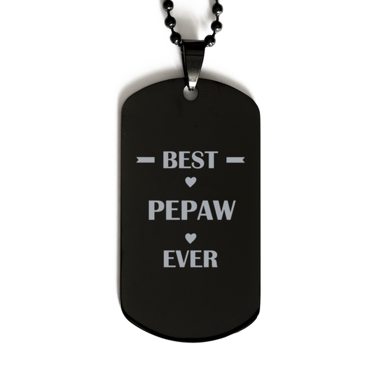 Best Pepaw Ever Pepaw Gifts, Funny Black Dog Tag For Pepaw, Birthday Family Presents Engraved Necklace For Men