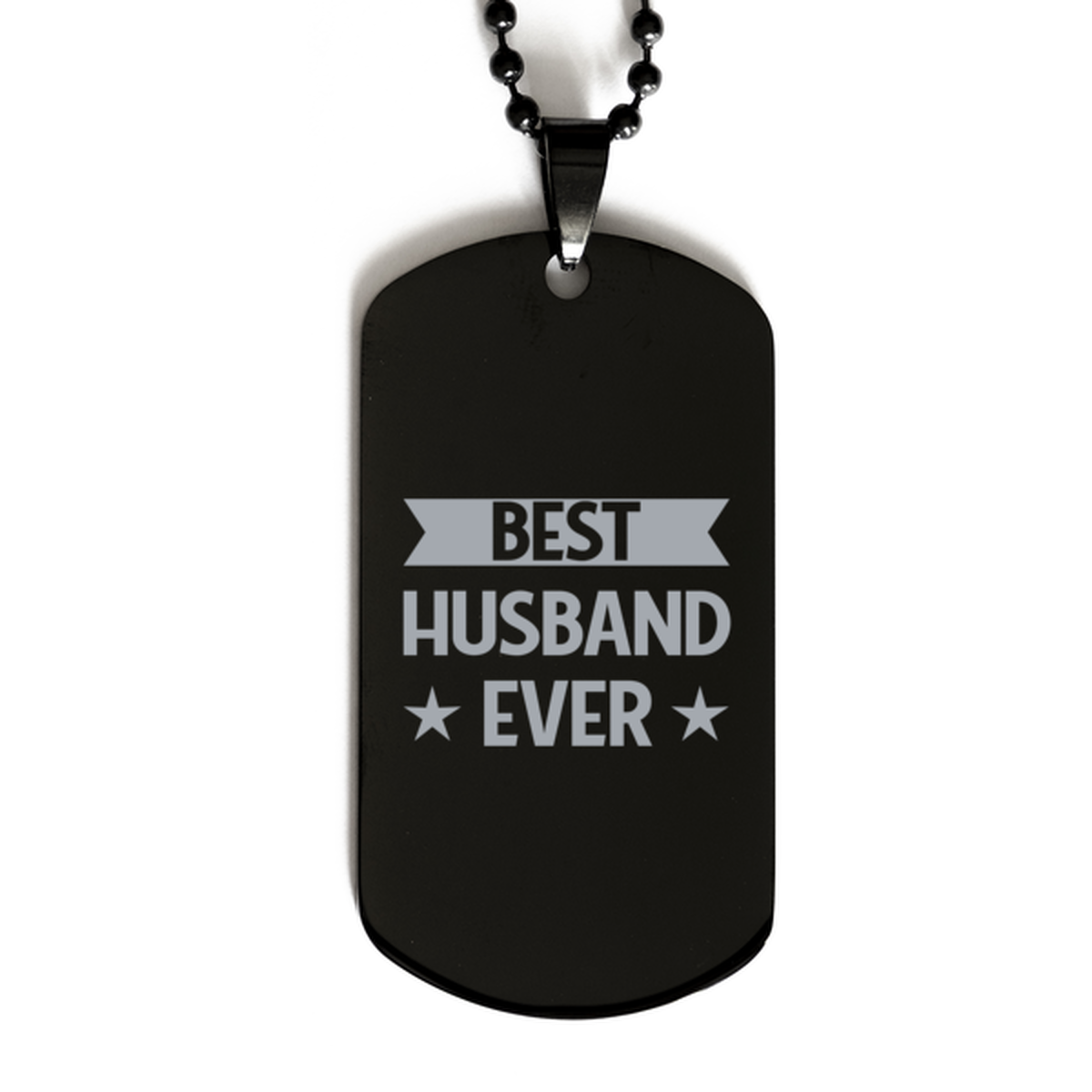 Best Husband Ever Husband Gifts, Funny Black Dog Tag For Husband, Birthday Family Presents Engraved Necklace For Men