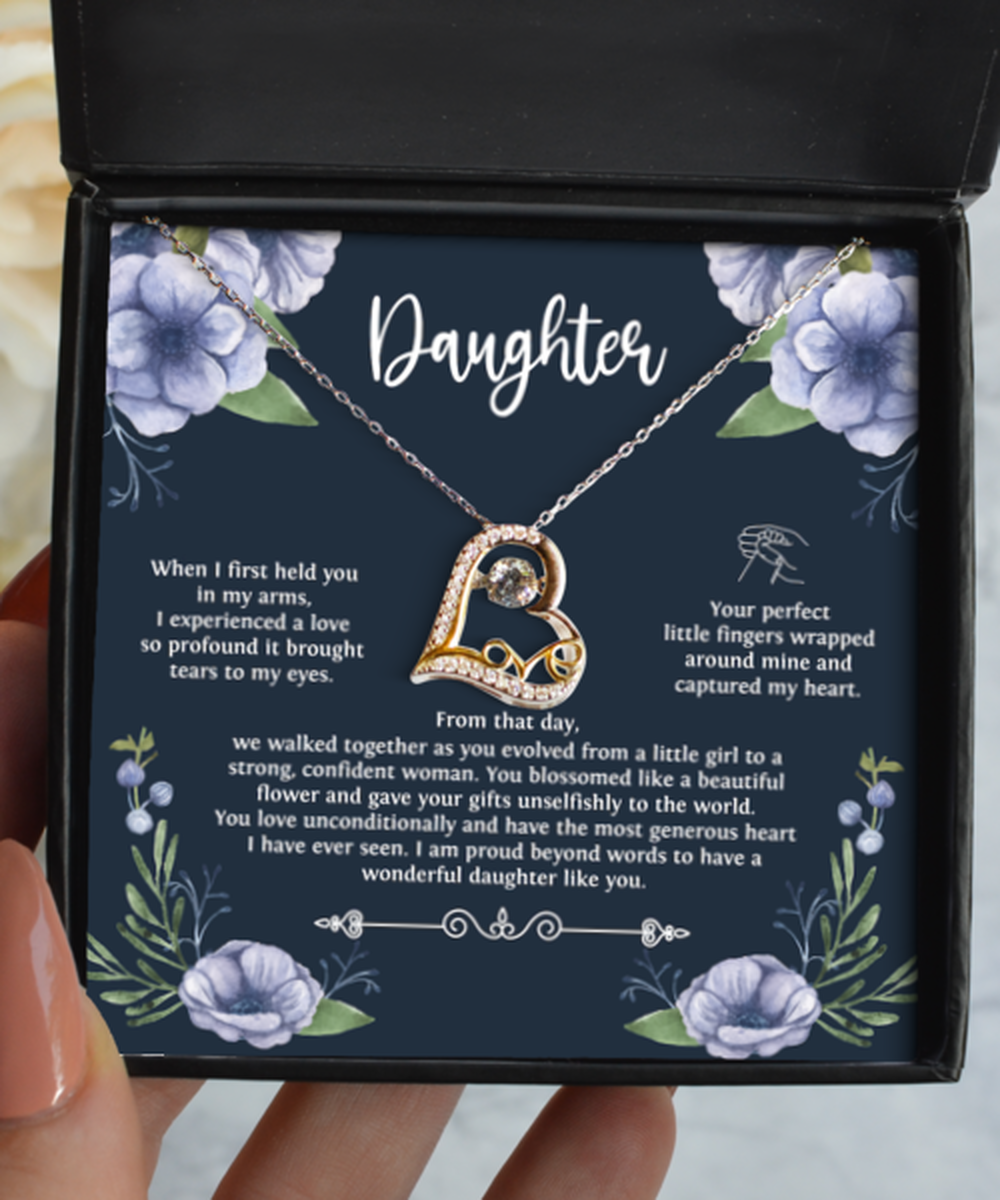 Daughter Necklace From Mom and Dad, When I First Held You, Sentimental Love Dancing Pendant Jewelry For Women, Meaningful Birthday Necklace for Daughter