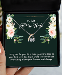 Load image into Gallery viewer, Wedding Bride Gifts from Groom, To My Future Wife, Wishbone Necklace, Engagement Jewelry For Wife
